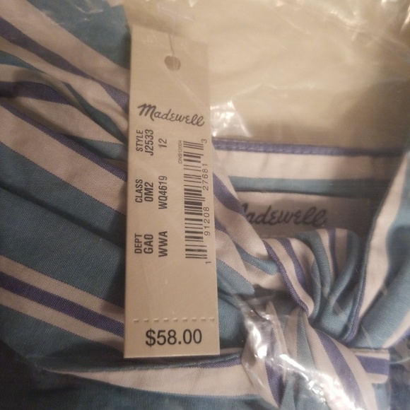 Striped Tie-Front Keyhole Cami Top Size 12 RUNS Sm - Picture 5 of 5